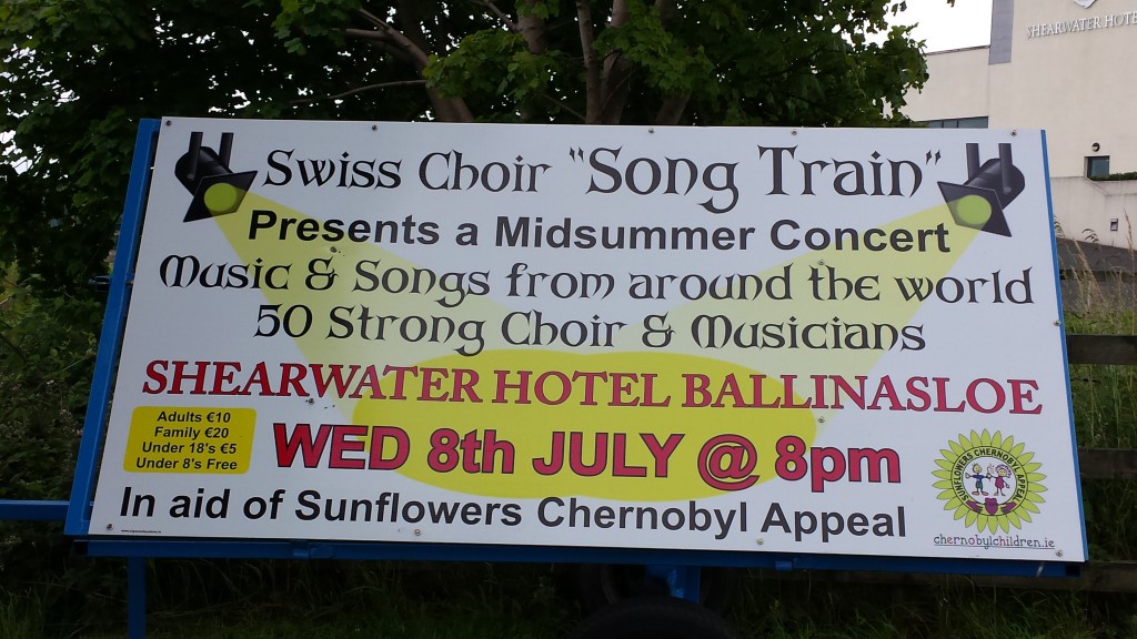 Plakat vor dem Shearwater Hotel