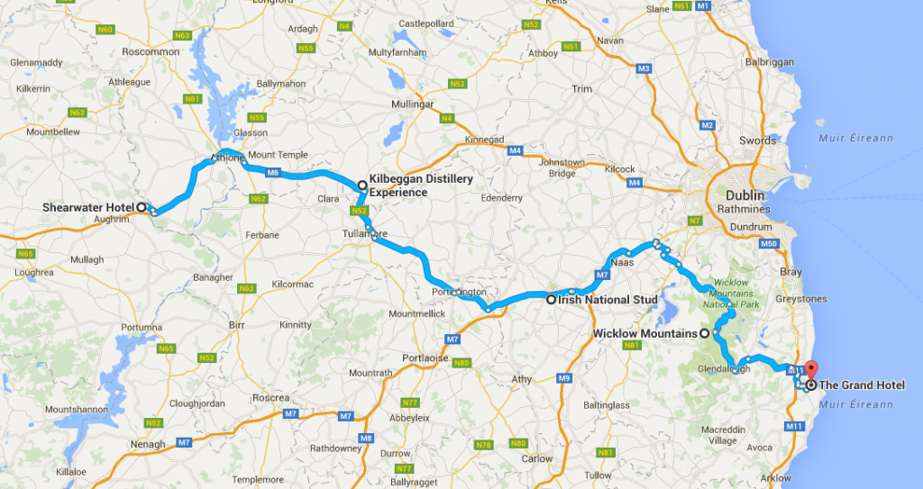 Busfahrt Ballinasloe-Kilbeggan-National Stud-Wicklow Mountains-Wicklow