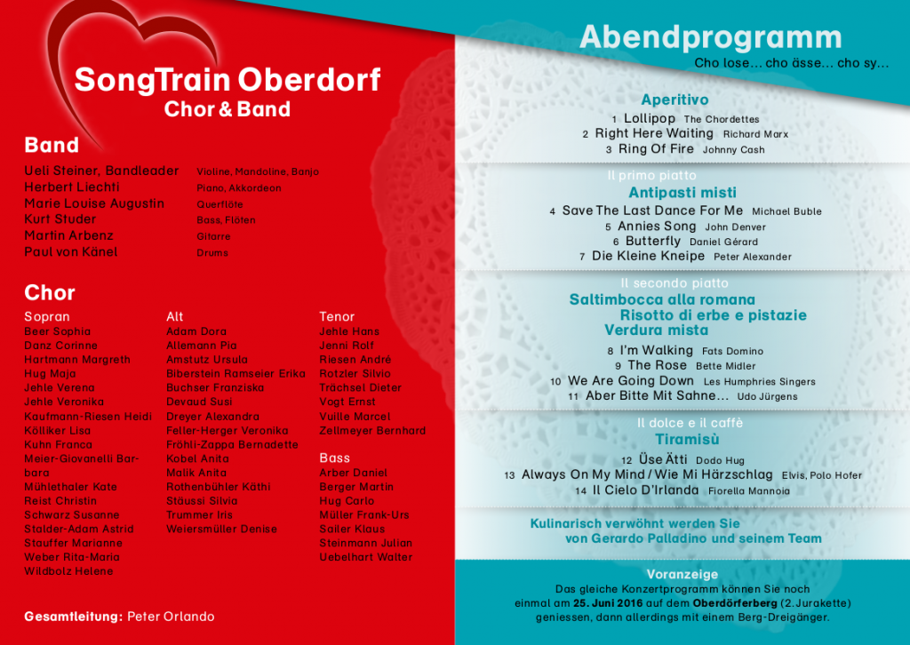 Konzertprogramm 2016 "Liebeslieder"