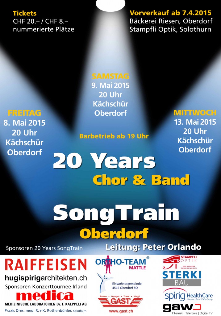 Plakat 2015 "20 Years SongTrain"